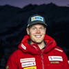 Stefan Rogentin of Switzerland poses for photographer during a press conference at the Alpine Skiing FIS Ski World Cup in Wengen, Switzerland, Tuesday, January 11, 2022. (KEYSTONE/Jean-Christophe Bott)