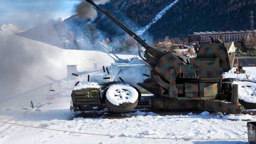 Eine 35-Millimeter-Fliegerabwehrkanone der Schweizer Armee. (Archivbild)