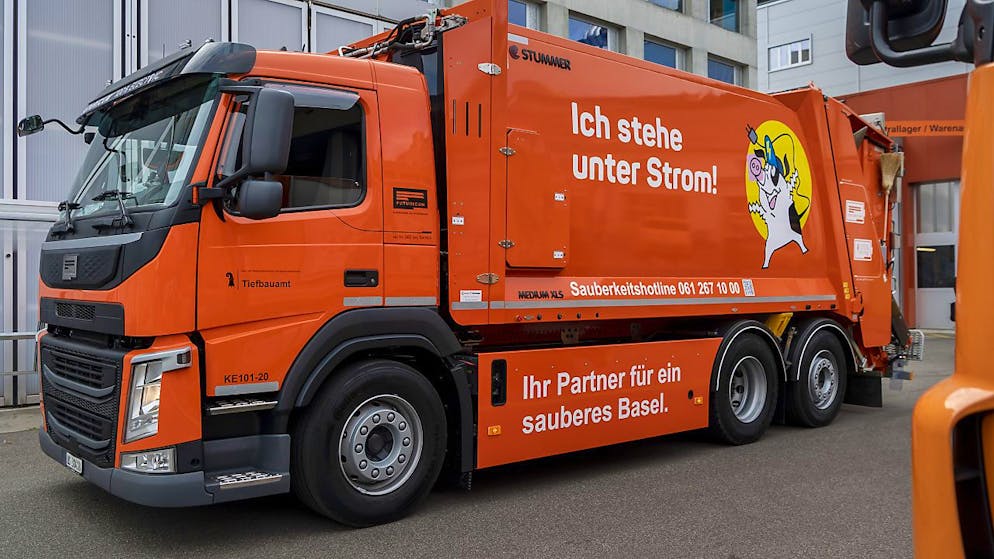 Der Abfall wird in Basel-Stadt mehr und mehr mit E-Fahrzeugen entsorgt.