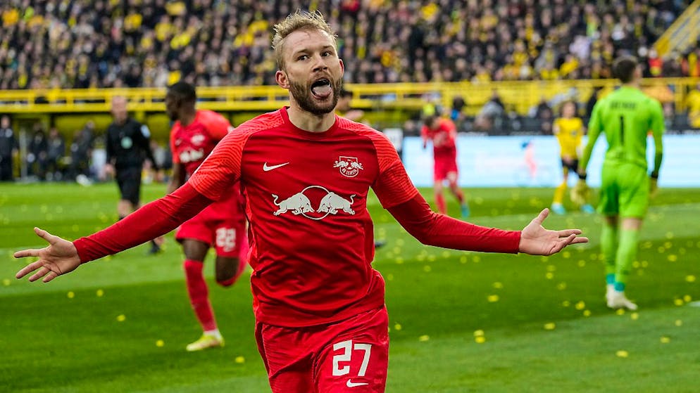 Konrad Laimer jubelt derzeit noch für Leipzig