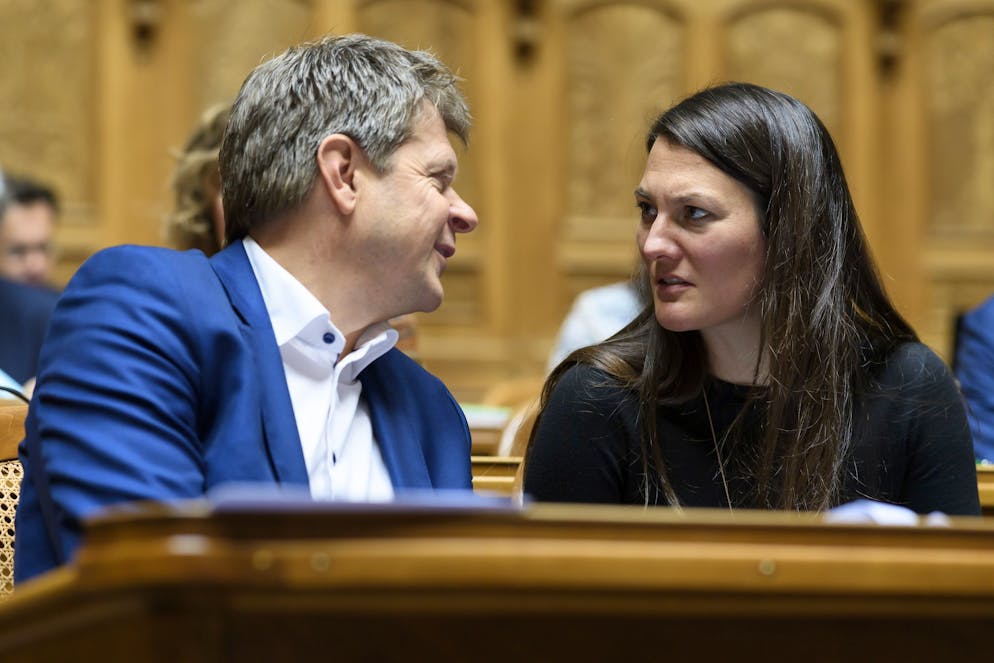 Parteien im Formcheck: Mitte und GLP. Parteipräsident Jürg Grossen (BE) und Fraktionschefin Tiana Angelina Moser (ZH) leiten die Geschicke der GLP. Beide sitzen im Nationalrat. 