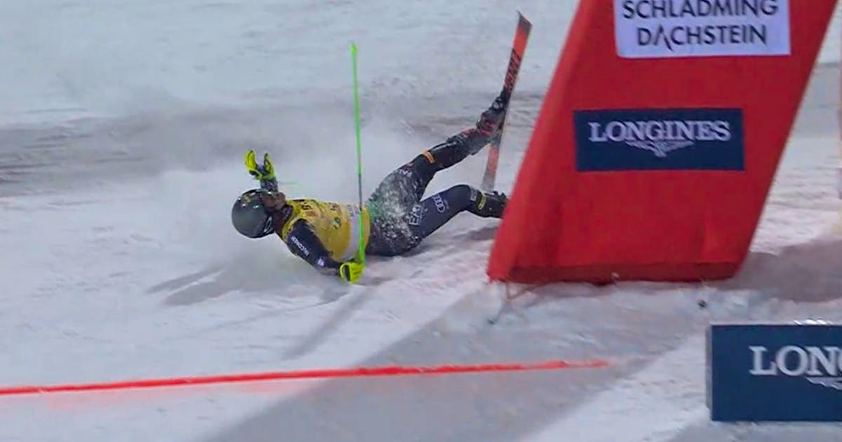 Giant slalom, race two.  Zingerle falls to the lead – do Meillard and Caviezel lead the double?