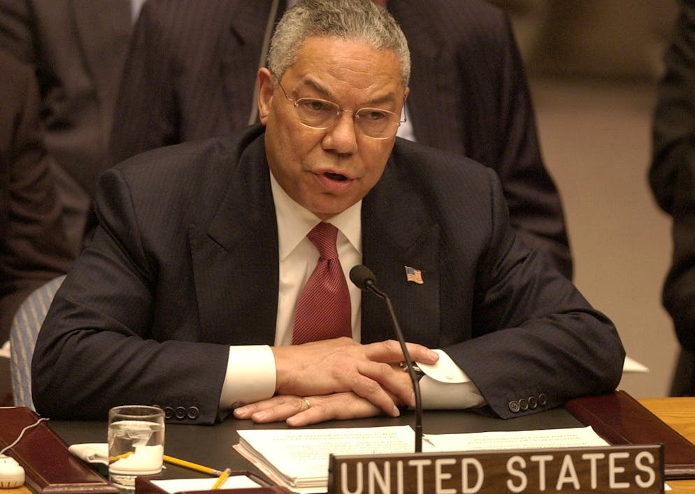 Colin Powells Körpersprache im Un Sicherheitsrat 2003