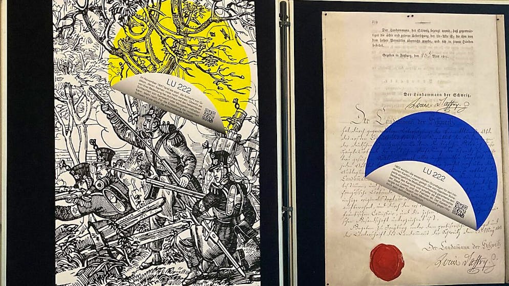 Die Verantwortlichen präsentierten am Donnerstag die Werbeplakate zum 222. Geburtstag des Kantons Luzern.