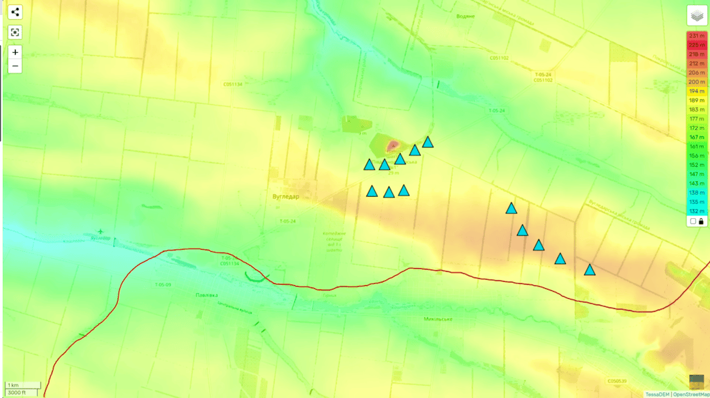 Russlands Armee scheitert erneut in Wuhledar. ... für eine Verteidigung sehr günstig, wie die Höhenkarte zeigt. Und dennoch entscheidet sich Russland für einen Vorstoss.