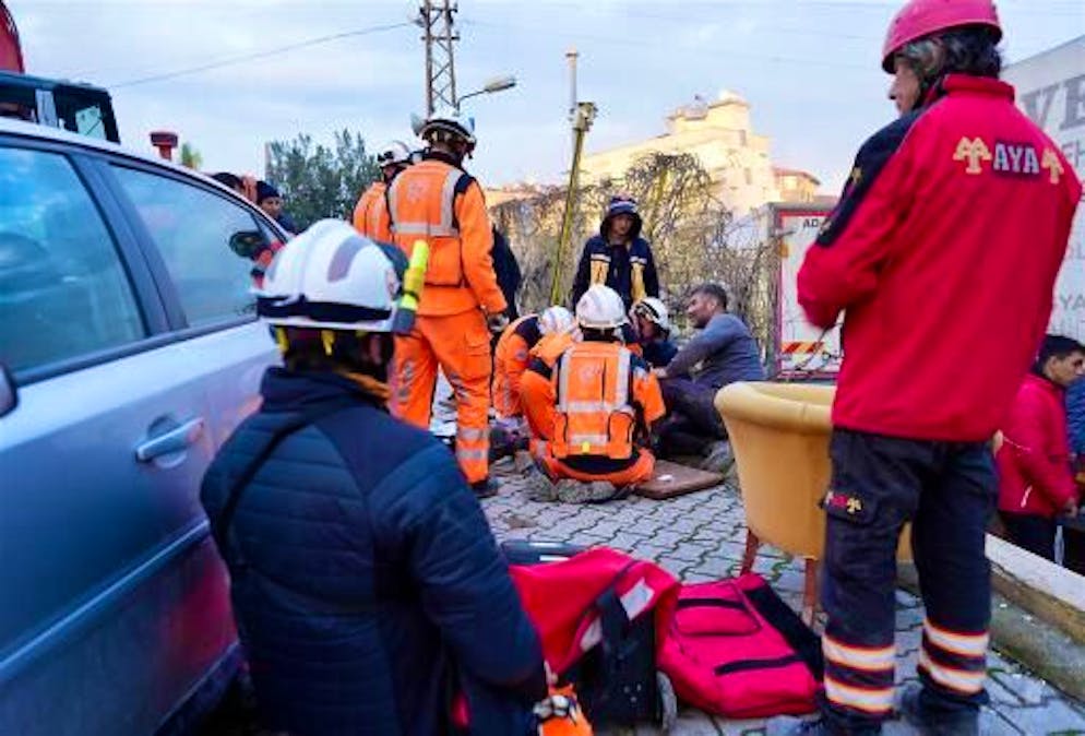 Mitarbeiter der Schweizer Rettungskette beim Einsatz im türkischen Hatay, 