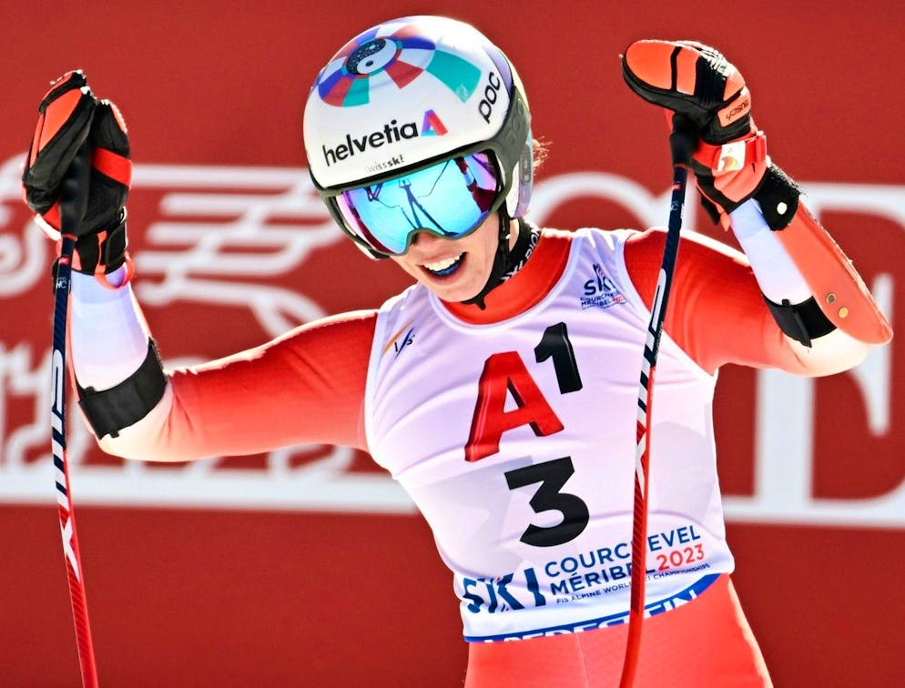 Michelle Gisin stellte mit Startnummer 3 eine neue Bestzeit auf.