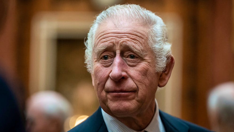 ARCHIV - König Charles III. von Großbritannien steht während eines Mittagessens für Träger des Verdienstordens im Buckingham Palace. (zu dpa: Palast: König Charles III. wird Präsident Selenskyj empfangen) Foto: Aaron Chown/Pool PA/AP/dpa