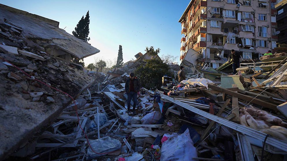 Gewaltige Zerstörung nach den Erdbeben im südtürkischen Antakya.