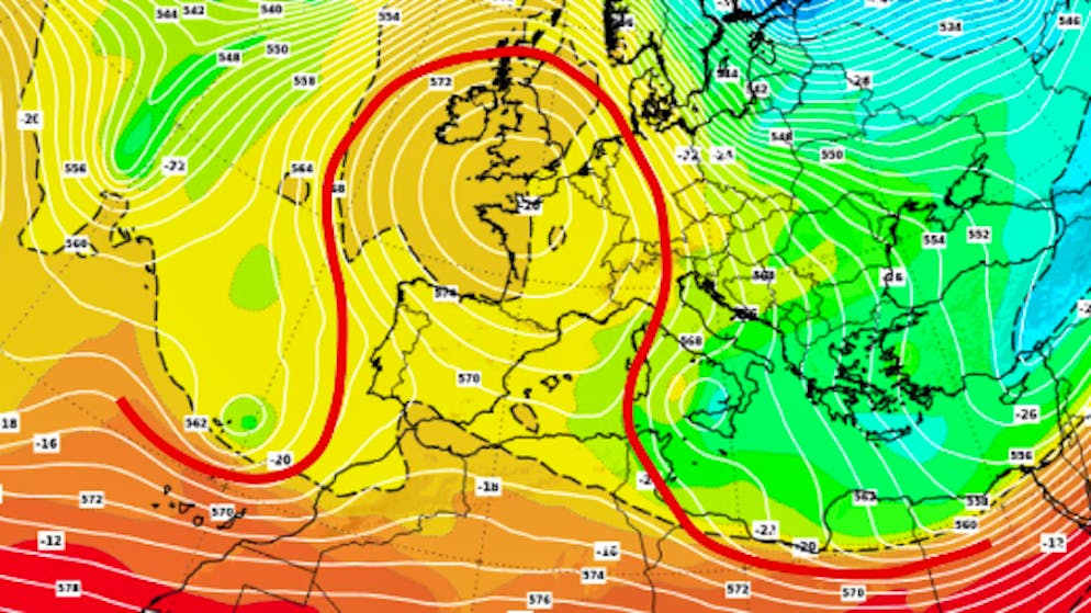 Die Wetterströmungen verlaufen wie der griechische Buchstaben Omega.