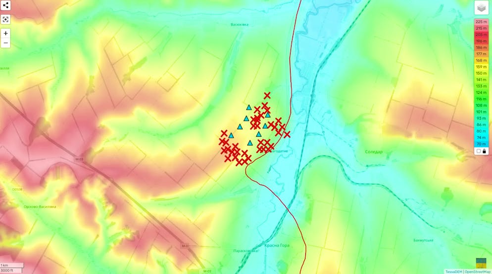 Russischer Durchbruch nördlich von Bachmut. ... war nur unter extrem hohen Verlusten möglich. Durch den Vorstoss ...