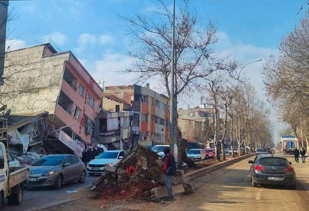 Turkey Earthquake Aftermath 8368621 10.02.2023 A view shows collapsed buildings after a deadly earthquake in Kahramanmaras, Turkey. Sputnik Kahramanmaras Turkey PUBLICATIONxINxGERxSUIxAUTxONLY Copyright: xx