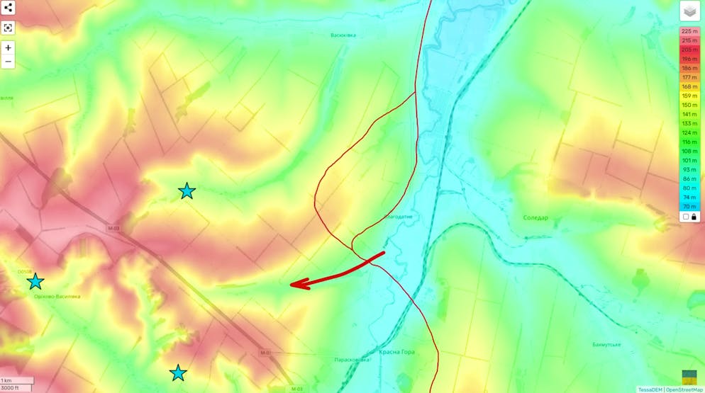 Russischer Durchbruch nördlich von Bachmut. .... können Moskaus Männer nun im Tal besser nach Westen vorrücken, ...