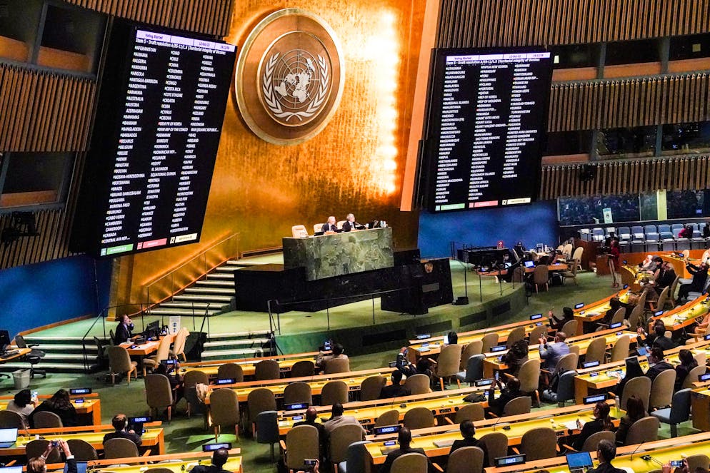 In der UNO-Vollversammlung hat Russland nur noch wenige Verbündete – und anders als im Sicherheitsrat auch kein Vetorecht.