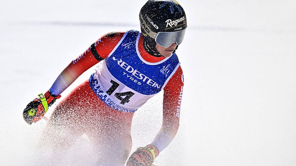 Flury gewinnt sensationell die WM-Abfahrt – Bronze für Suter - Gallery. Lara Gut-Behrami ist mit Startnummer 14 auf der langsamer werdenden Piste chancenlos
