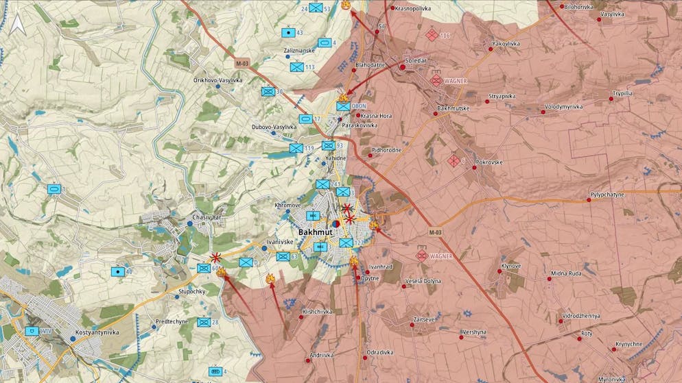 Bei Bachmut konnten sich die Verteidiger ein wenig Luftmachen.