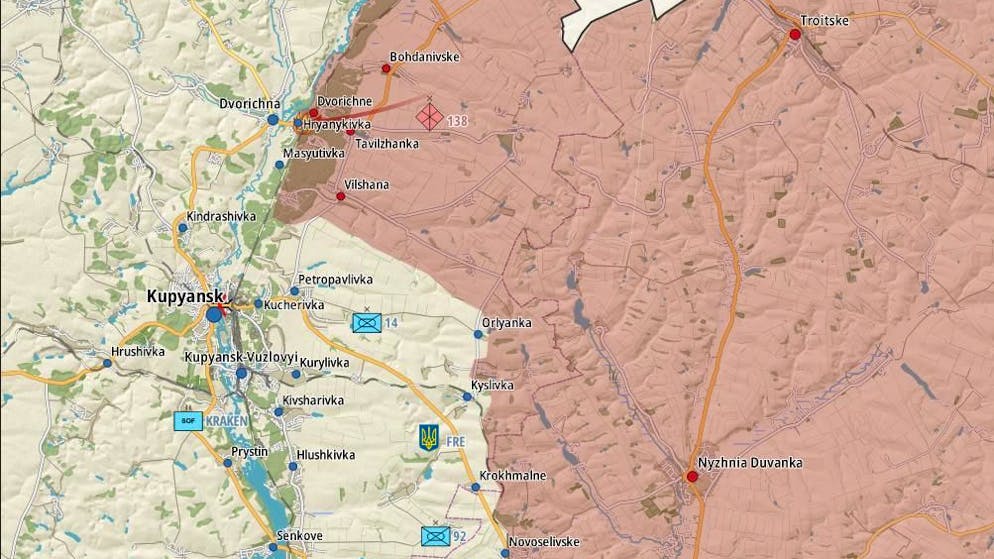 Kupjansk ist das Ziiel: Russischer Vorstoss im nördlichsten Frontabschnitt.