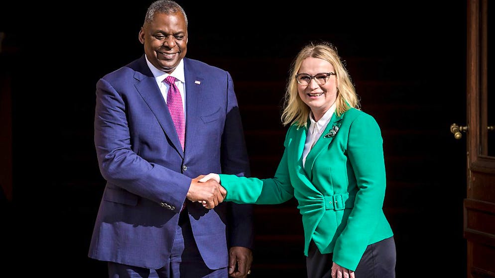 US-Verteidigungsminister Austin und seine tschechische Amtskollegin Jana Cernochova. 