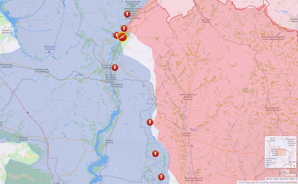 Die Lage im nördlichsten Frontabschnitt: Ein russischer Angriff auf Hryanykivka wurde zurückgeschlagen. Die russische Artillerie hat diverse Ziele ins Visier genommen.