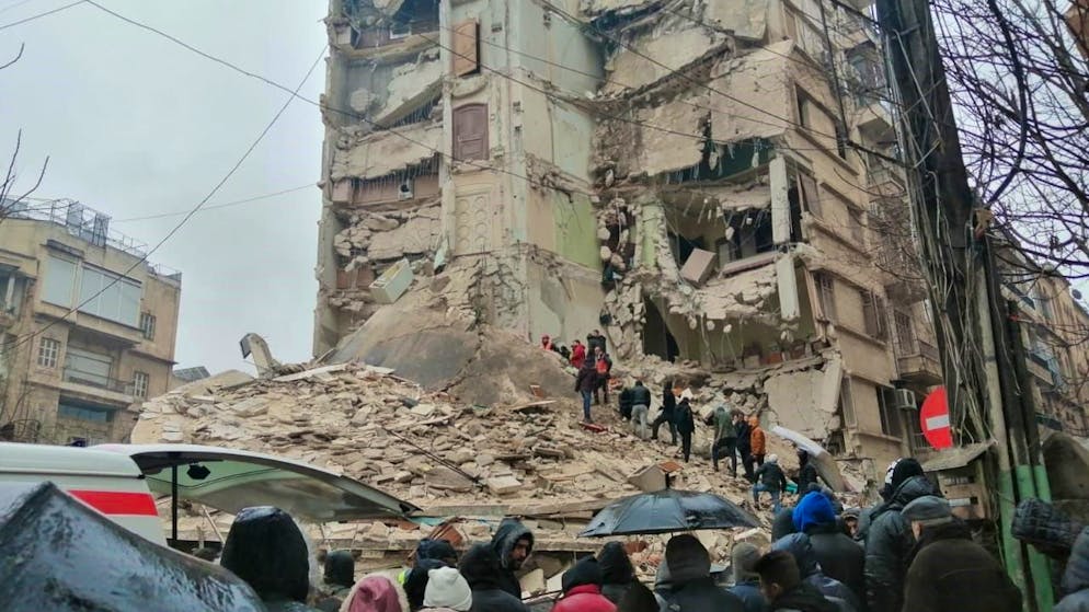 In der im Krieg stark zerstörten syrischen Stadt Aleppo richtete das Erdbeben vom 6. Februar 2023 immense Schäden an.