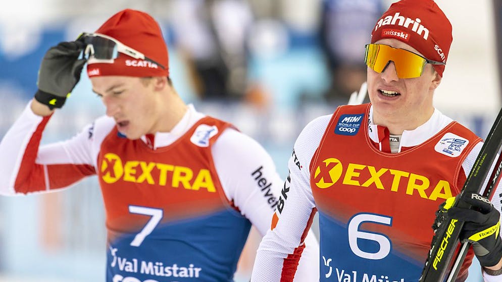 Hatten grosse Hoffnungen, wurden aber durch Erkältungen und Fieber aus- oder zumindest ausgebremst: die Schweizer Sprinter Valerio Grond (links) und Janik Riebli.