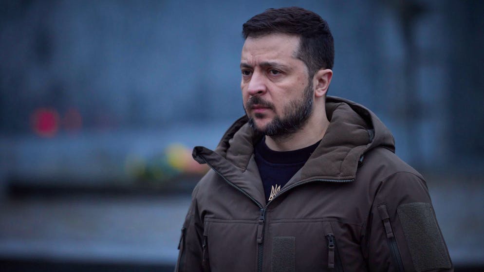 Der ukrainische Präsident Wolodimir Selenskyj bei einer Reise nach Lwiw im Westen der Ukraine. (11. Januar 2023) 