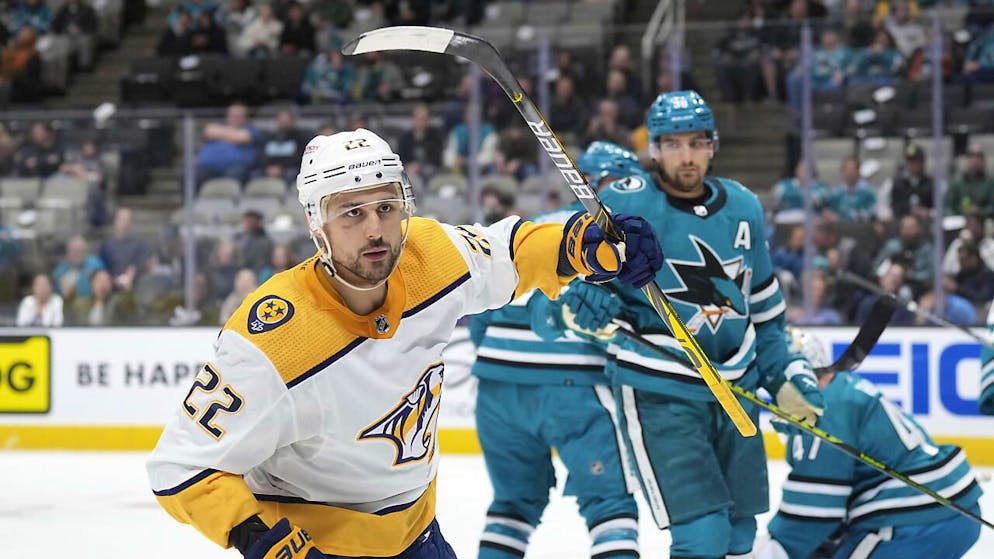 In seinem letzten Spiel für Nashville erzielte Nino Niederreiter zwei Tore