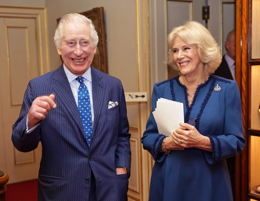 . 23/02/2023. London, United Kingdom. King Charles III and Camilla, Queen Consort, at a reception to celebrate the second anniversary of The Reading Room at Clarence House in London. The Reading Room, which was official launched by the Queen Consort two years ago, champions literacy and encourages readers to find new literature. PUBLICATIONxINxGERxSUIxAUTxHUNxONLY xPoolx/xi-Imagesx IIM-24174-0012