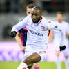 L'attaquant valaisan Giovanni Sio lors de la rencontre de football de Super League entre le FC Sion et FC Lugano ce samedi 12 mars 2022 au stade de Tourbillon a Sion. (KEYSTONE/Laurent Gillieron)