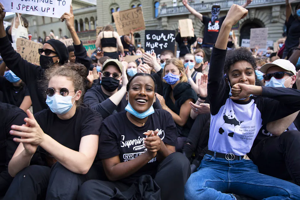 Kundgebung gegen Rassismus im Juni 2020 in Bern.