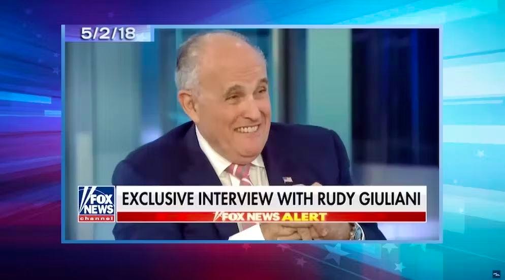 Rudy Giuliani talks about himself and his boss on Fox News in 2018.