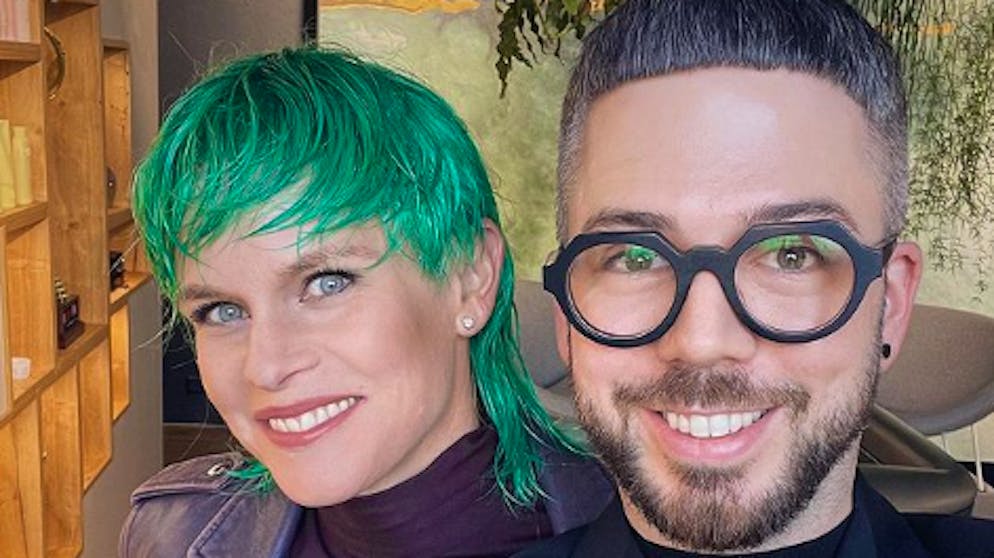 Sandra Boner mit grünen Haaren. «Fürs ‹Meteo›-Dach wäre es eine schwierige Farbe»