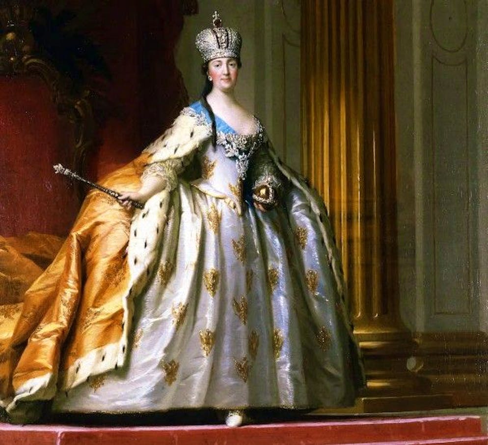 Caterina II nei paramenti dell'imperatrice regnante: Il dipinto ad olio di Vigilius Eriksen dipinto nel 1778 o nel 1779.