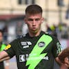 Lugano's player Jonathan Sabbatini, right, fights for the ball with St. Gallen's player Christian Witzig, left, during the Super League soccer match FC Lugano against FC St. Gallen, at the Cornaredo stadium in Lugano, Monday, April 10, 2023. (KEYSTONE/Ti-Press/Samuel Golay)