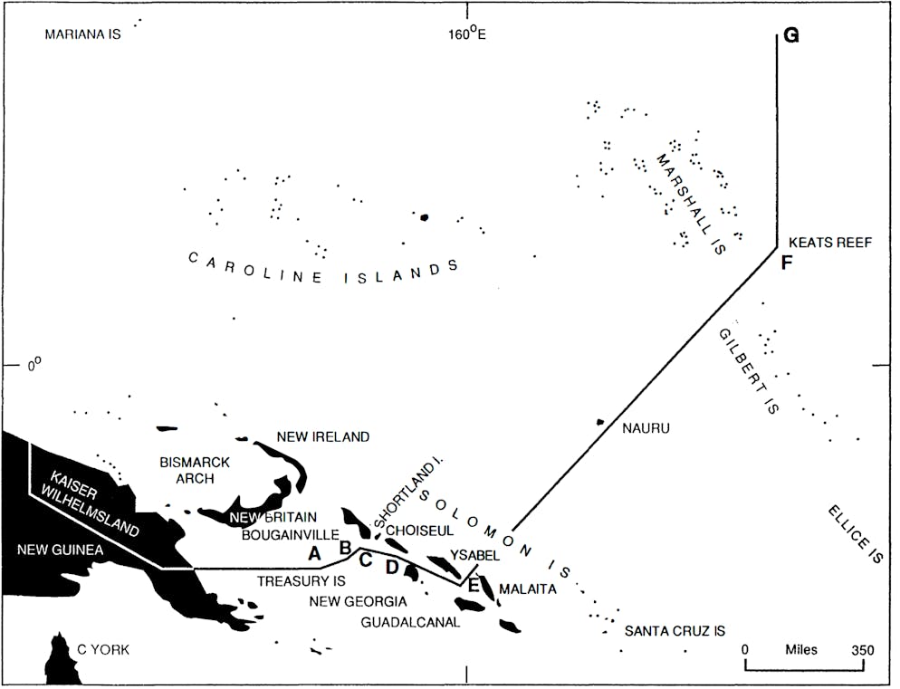 Teilung der Einflusssphären im «Westlichen Stillen Ozean» zwischen England und dem Deutschen Reich 1886.