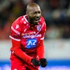 L'attaquant valaisan Giovanni Sio reagit lors de la rencontre de football de Super League entre FC Sion et FC St. Gallen 1879 ce samedi 25 fevrier 2023 au stade de Tourbillon a Sion. (KEYSTONE/Laurent Gillieron)