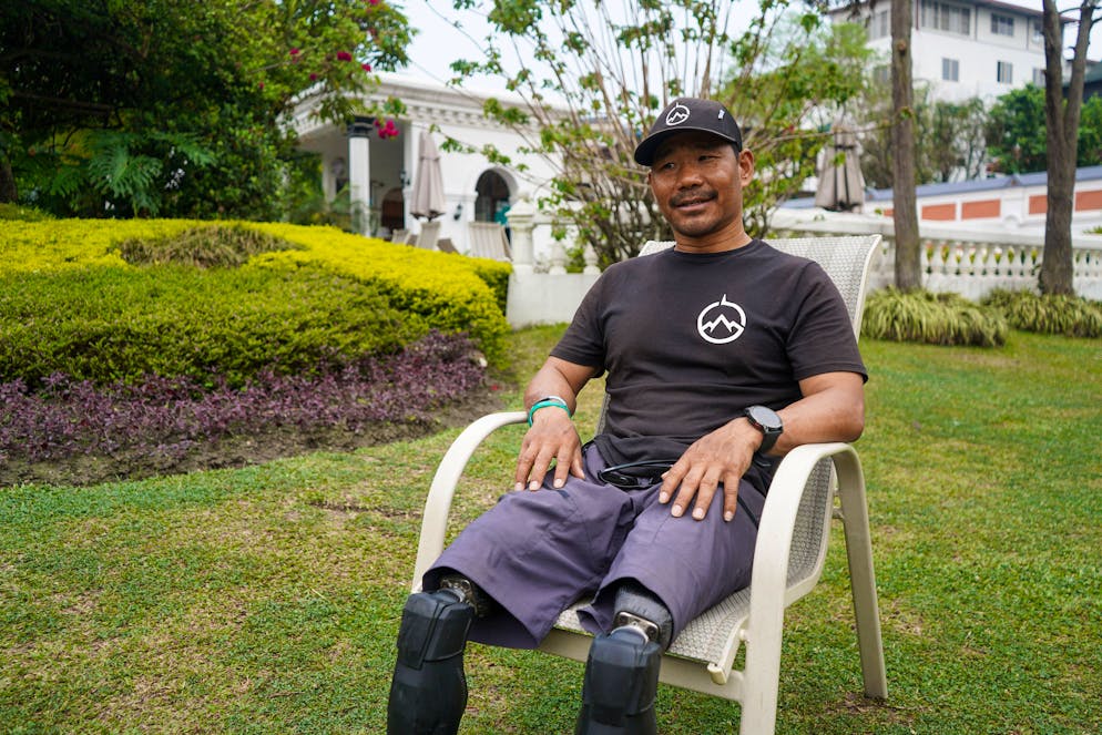Hari Budha Magar, 43 ans, a été amputé au-dessus des genoux.