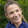 Switzerland's midfielder Sandy Maendly talks to the media in the garden of the hotel Oulton Hall during a press conference, at the UEFA Women's Euro England 2022, in Leeds, England, Friday, July 15, 2022. (KEYSTONE/Salvatore Di Nolfi)