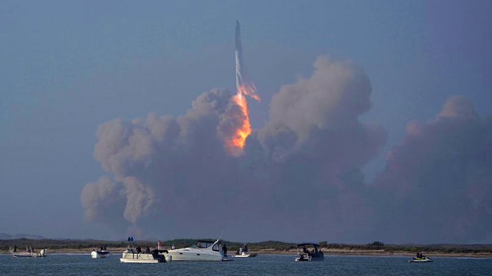 Das Raumschiff von SpaceX startet von der Starbase in Boca Chica. 