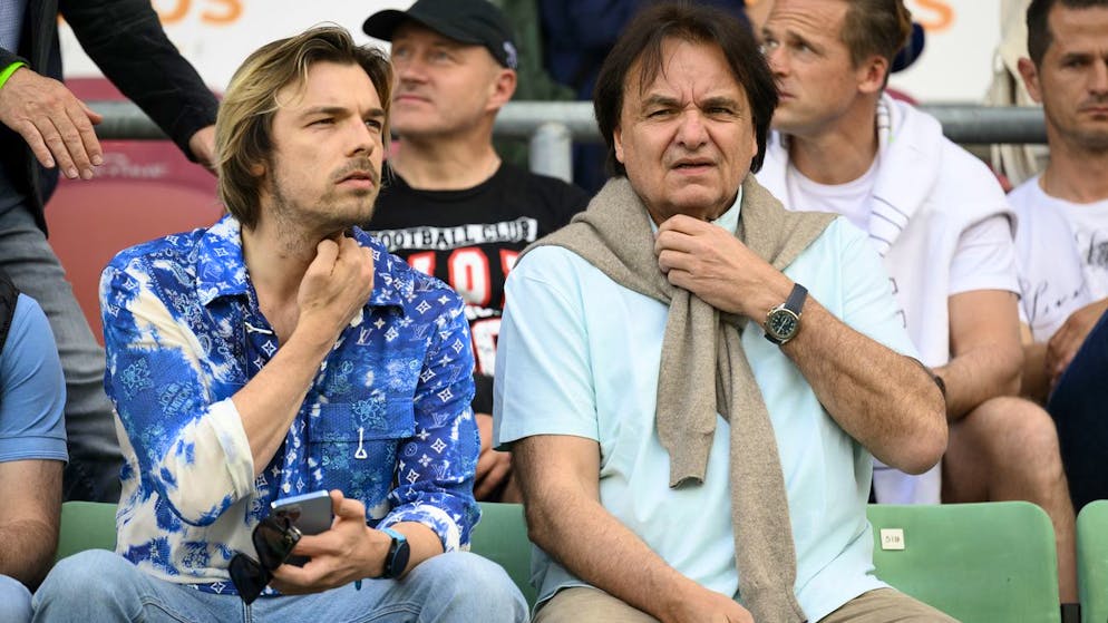 Il presidente del Sion Christian Constantin (destra) e il figlio Barthelemy, direttore sportivo del club