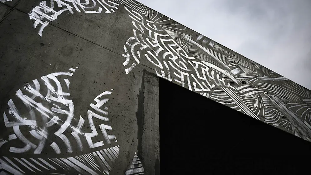 Un musée d'art urbain à ciel ouvert en Valais - Gallery. Le détail d'une fresque réalisée à Collombey-Muraz.