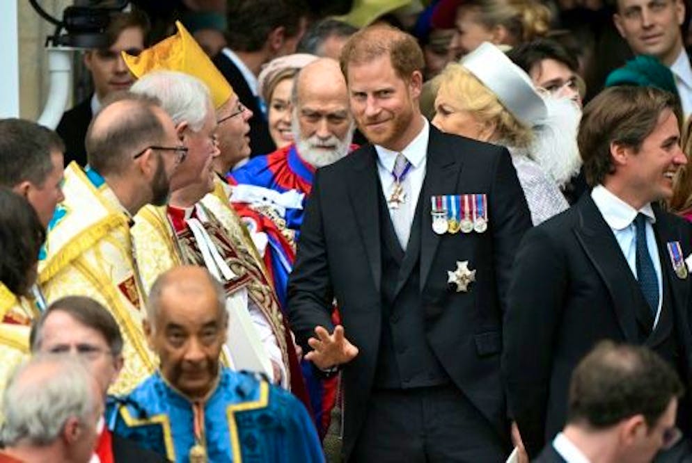 Le prince Harry à la barre des témoins contre un tabloïd à Londres - Gallery. Le prince Harry quitte l'abbaye de Westminster après le couronnement de son père Charles III, le 6 mai 2023 à Londres