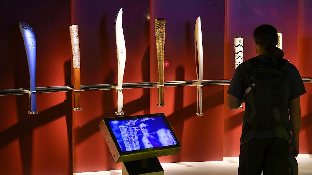 A Lausanne, le Musée olympique célèbre samedi prochain ses 30 ans - Gallery. Les torches olympiques se trouvent en bonne place dans le musée.