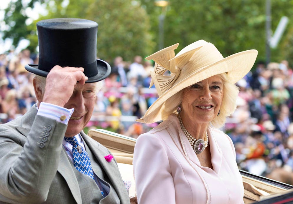 The most beautiful views from Royal Ascot.  Queen Camilla's white Dior coat is a hot topic at this year's Royal Ascot horse race.