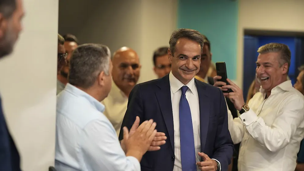 L'heure était à la fête dimanche pour Kyriakos Mitsotakis.