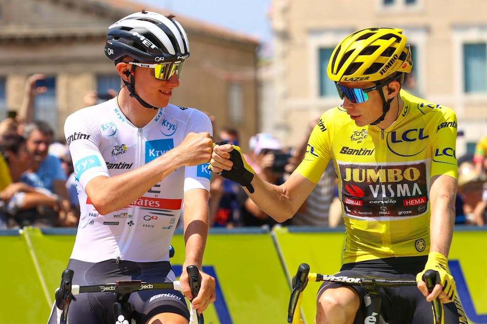 Bei der diesjährigen Tour de France kam es zum Duell der beiden Radstars: Tadej Pogacar (l.) und Jonas Vingegaard.