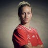 Switzerland's Nadine Riesen poses for a portrait during a training camp of the Swiss women's national football team on Thursday, June 29, 2023 at the Grand Hotel des Bains in Yverdon, Switzerland. The Swiss team will take part in the Women's World Cup in Australia and New Zealand from 20 July to 20 August. (KEYSTONE/Gabriel Monnet)