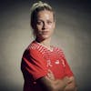 Switzerland's Nadine Riesen poses for a portrait during a training camp of the Swiss women's national football team on Thursday, June 29, 2023 at the Grand Hotel des Bains in Yverdon, Switzerland. The Swiss team will take part in the Women's World Cup in Australia and New Zealand from 20 July to 20 August. (KEYSTONE/Gabriel Monnet)