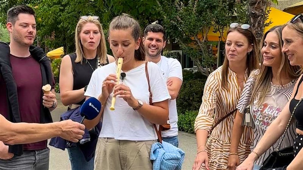 Montreux-Fans im Soundcheck. So gut spielen die Festival-Besucherinnen Blockflöte