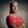 Switzerland's Lia Waelti poses for a portrait during a training camp of the Swiss women's national football team on Thursday, June 29, 2023 at the Grand Hotel des Bains in Yverdon, Switzerland. The Swiss team will take part in the Women's World Cup in Australia and New Zealand from 20 July to 20 August. (KEYSTONE/Gabriel Monnet)